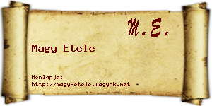 Magy Etele névjegykártya